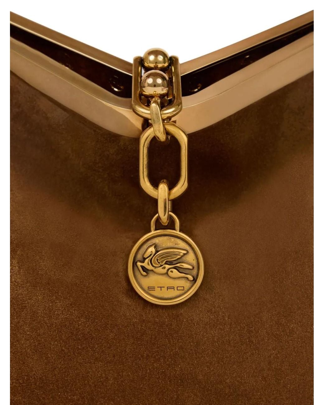 Etro Brown Small Vela Suede Shoulder Bag