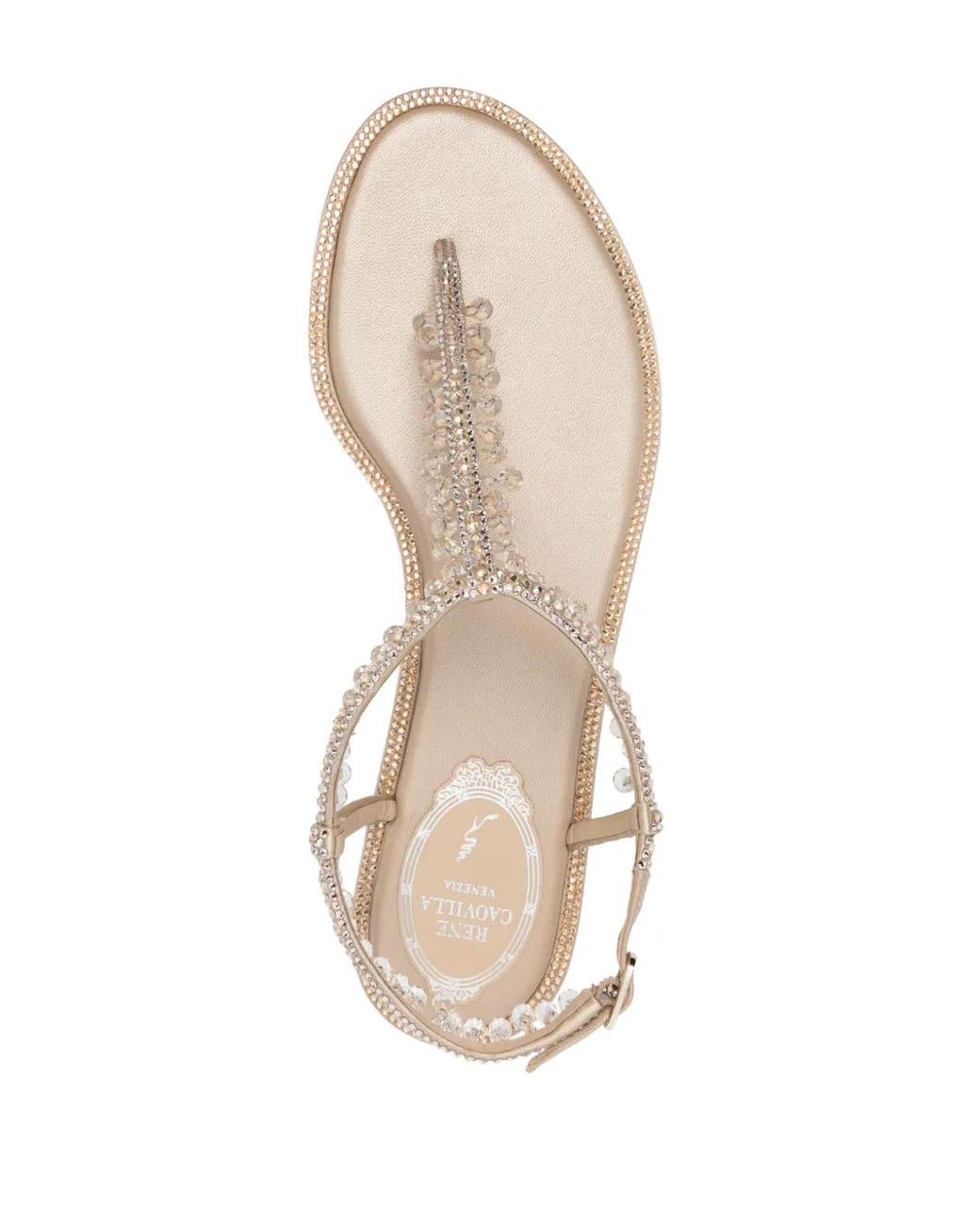 Rene Caovilla White Chandelier Leather Sandals