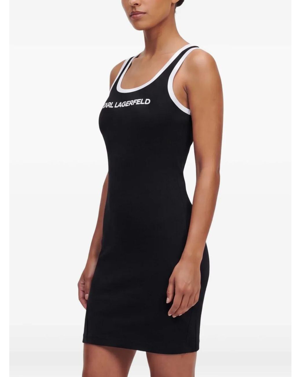 Karl Lagerfeld Black Essential Logo Sheer Beach Dress