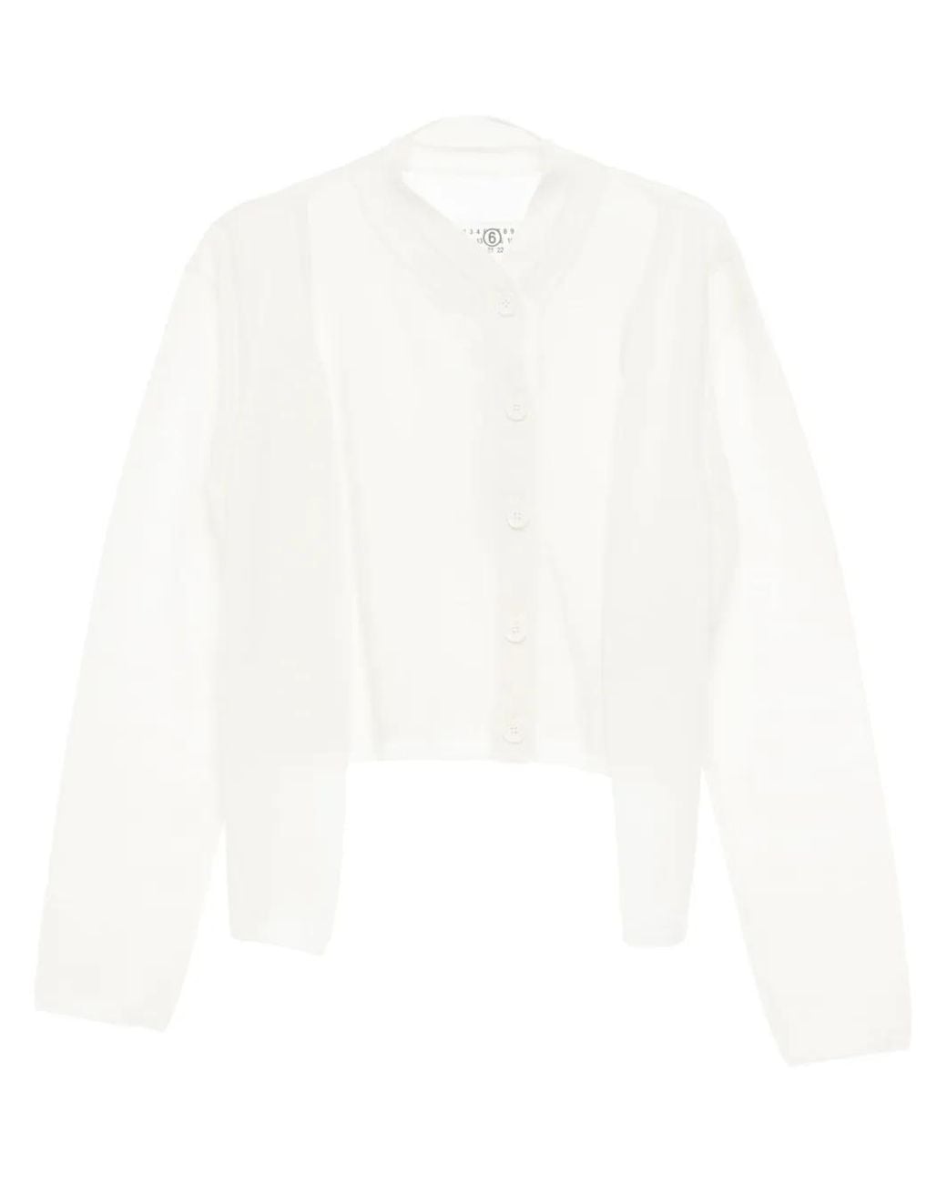 MM6 by Maison Margiela White Layered Asymmetric Cardigan