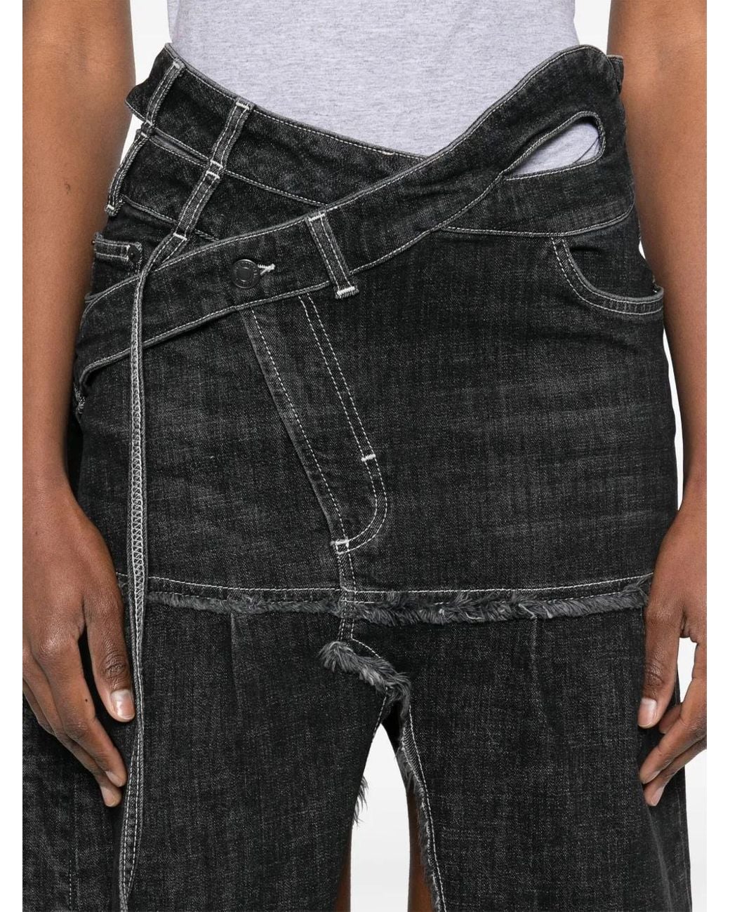 OTTOLINGER Black Wrap Denim Skirt