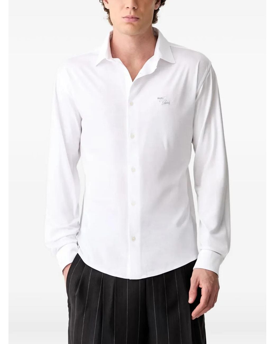 Filling Pieces White Chemise À Logo Brodé for men