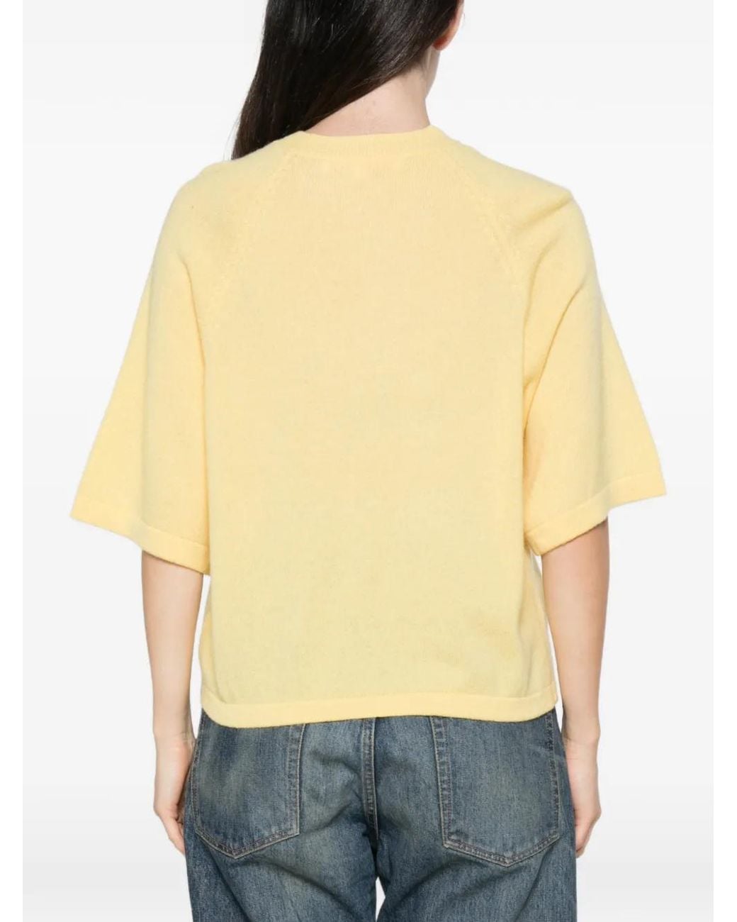 ABSOLUT CASHMERE Yellow Leana Raglan-Sleeve Cashmere Sweater