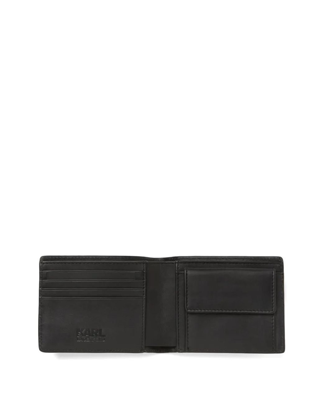 Karl Lagerfeld Black Small K/Loom Bi-Fold Leather Wallet for men