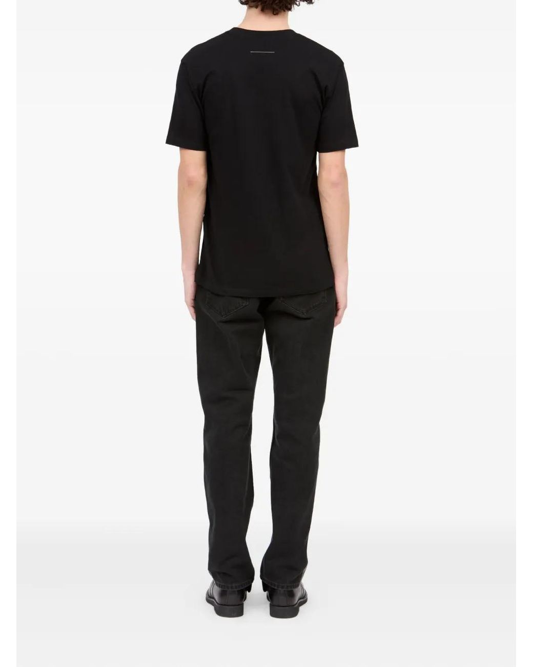 MM6 by Maison Margiela Black Graphic Print T-Shirt for men