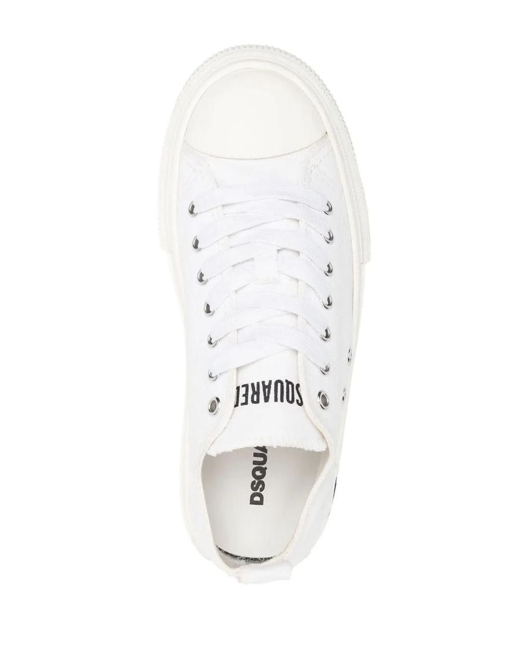 DSquared² White Sneakers Mit Flatform-Sohle