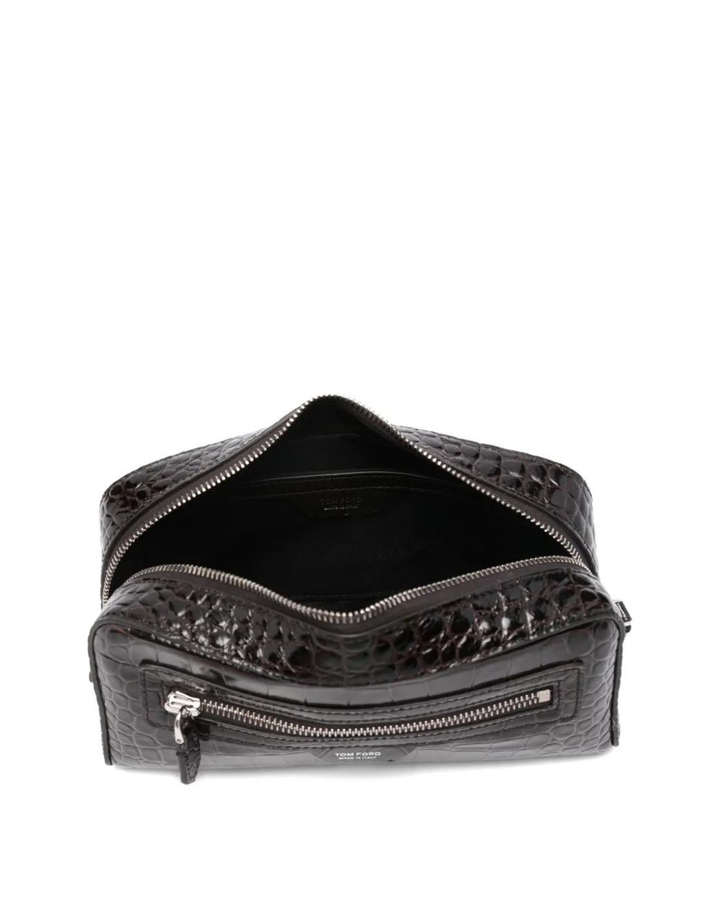 Tom Ford Black Embosssed Messenger Bag for men