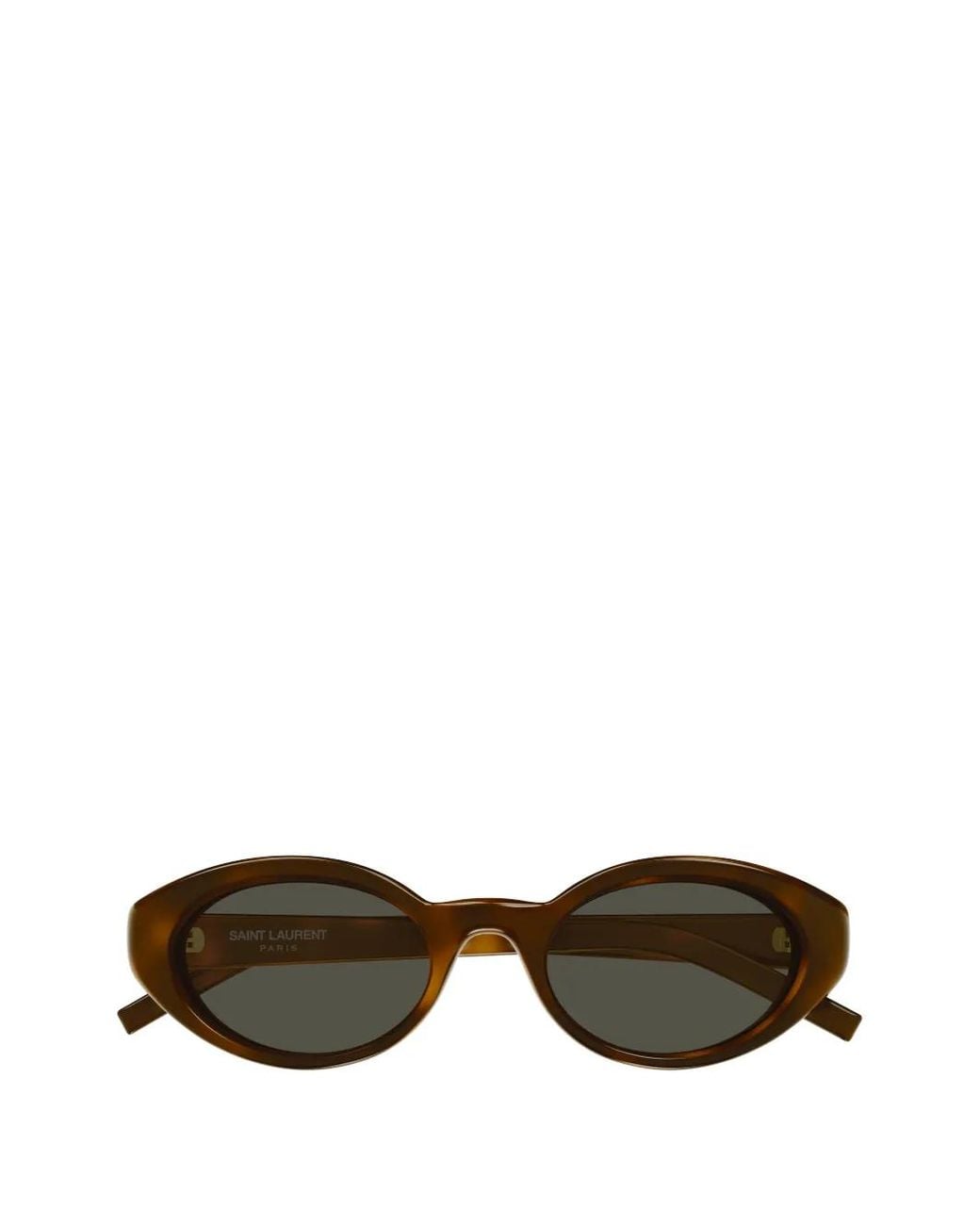 Saint Laurent Brown Sl 567 Plump Oval-Frame Sunglasses