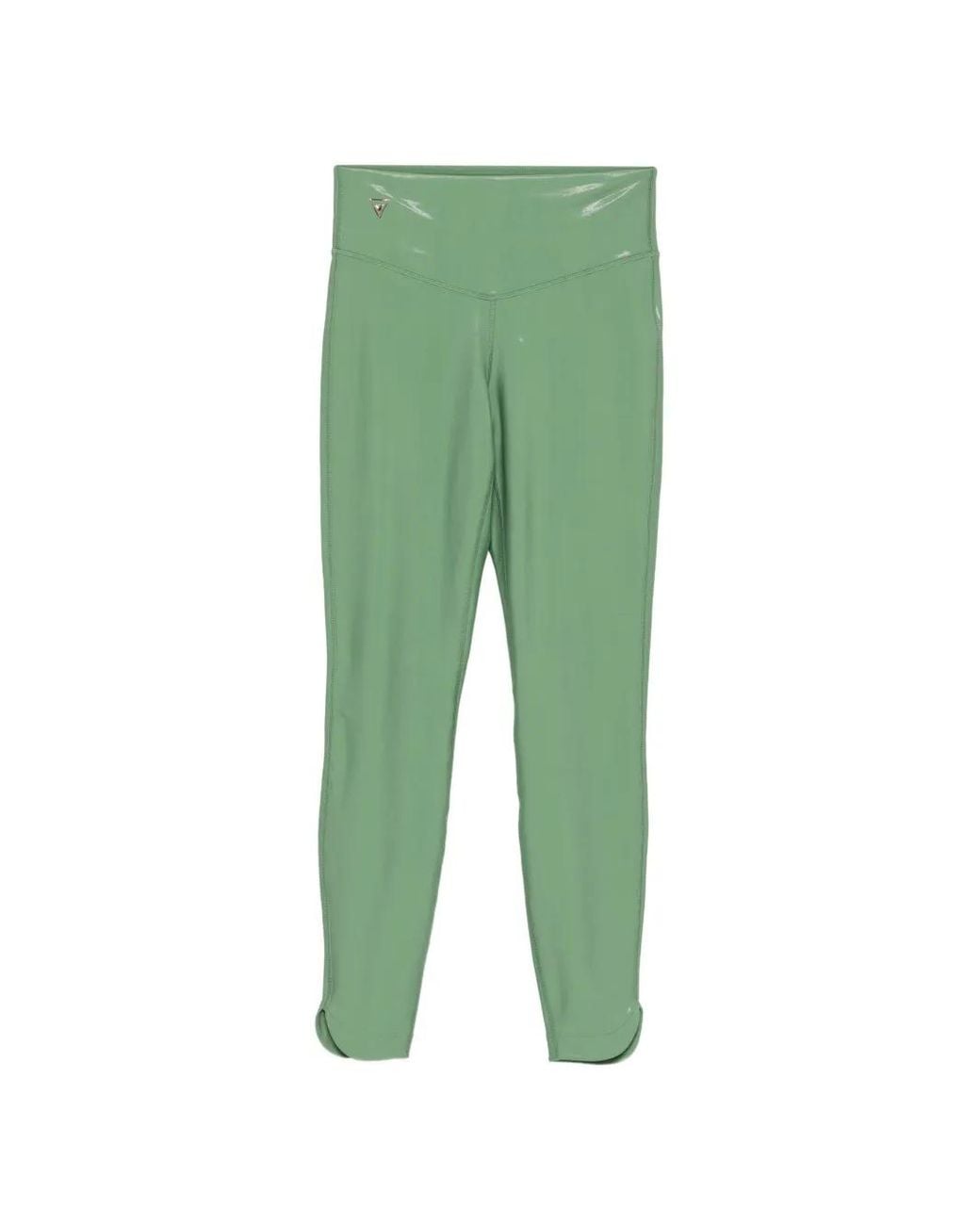MACRON Green Metallic-Effect Performance Leggings