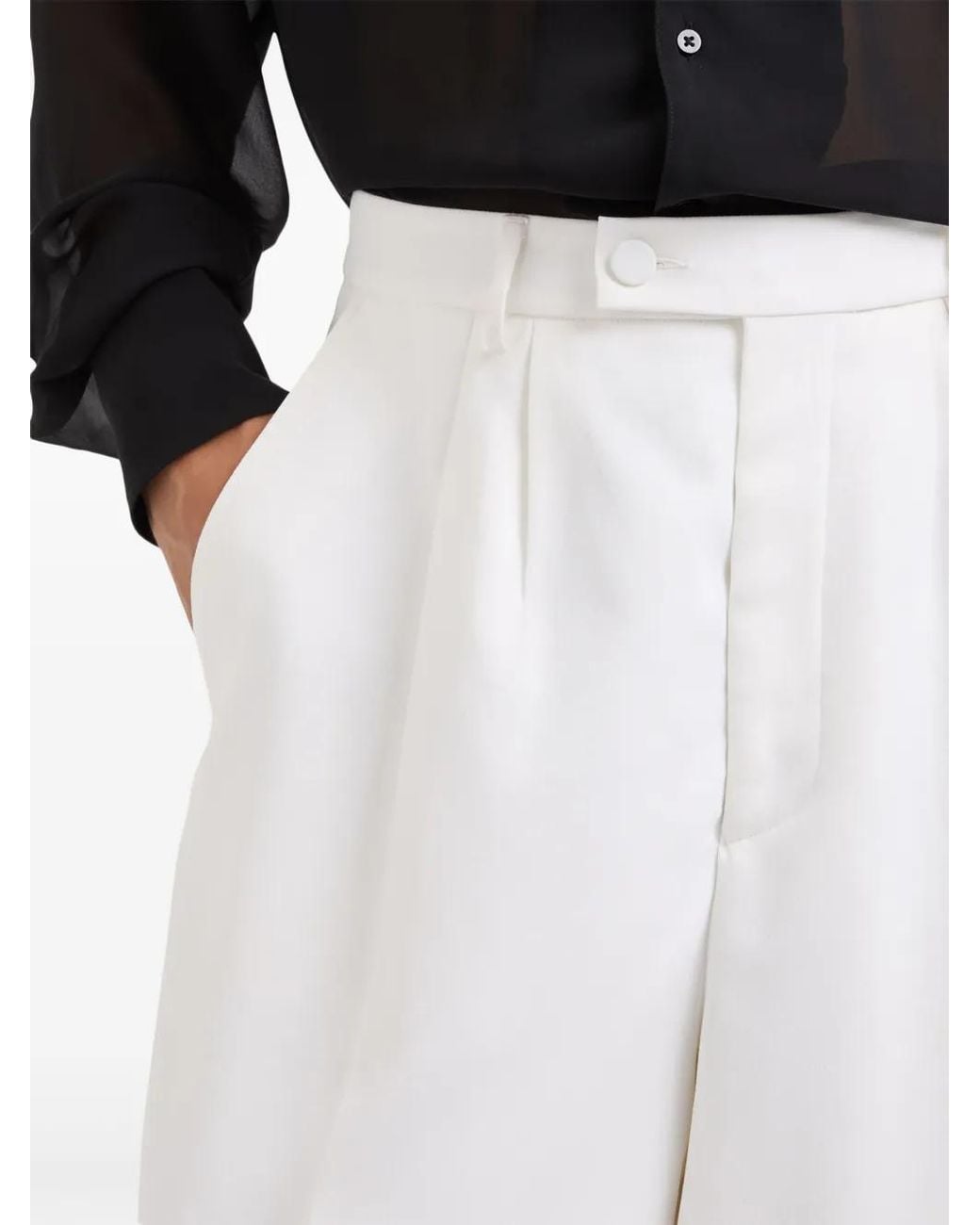 Gcds White Enver Satin Trousers for men