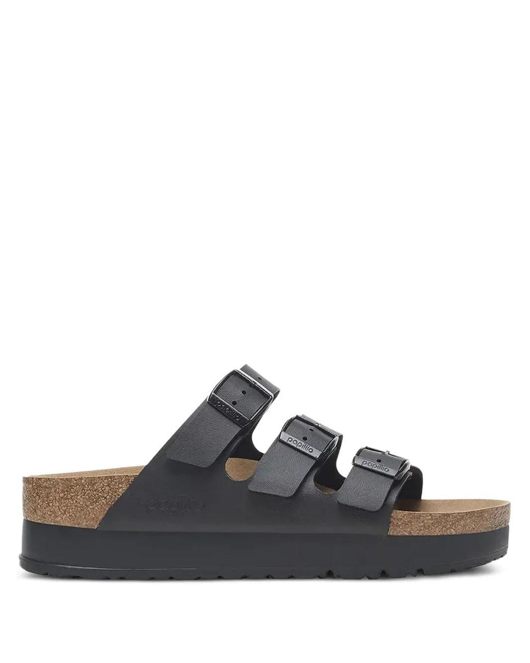 Birkenstock Black Florida Triple-Strap Platform Sandals