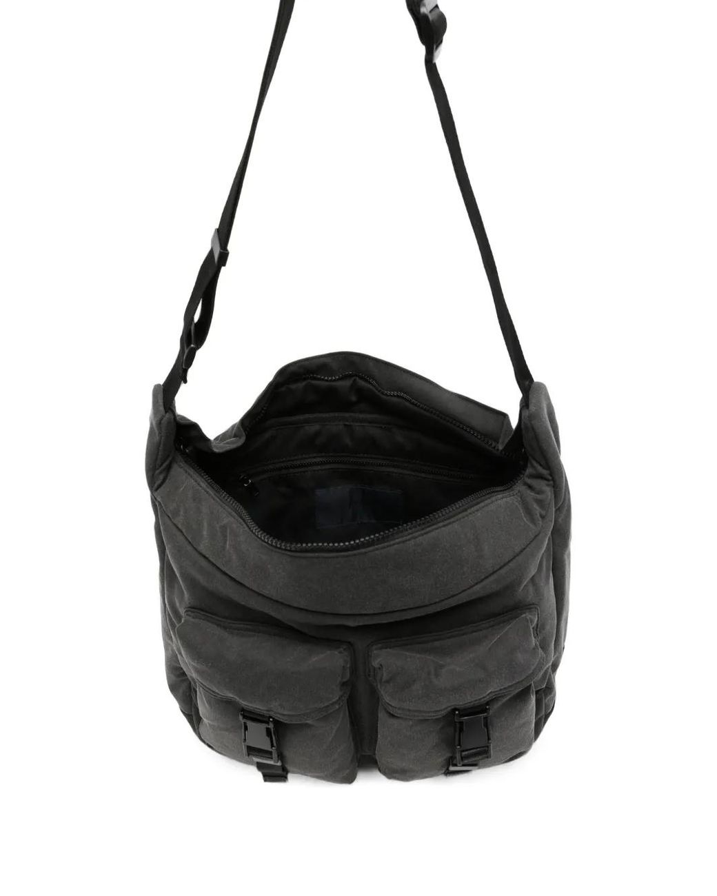 Juun.J Black Buckle-Fastening Multi-Pocket Shoulder Bag