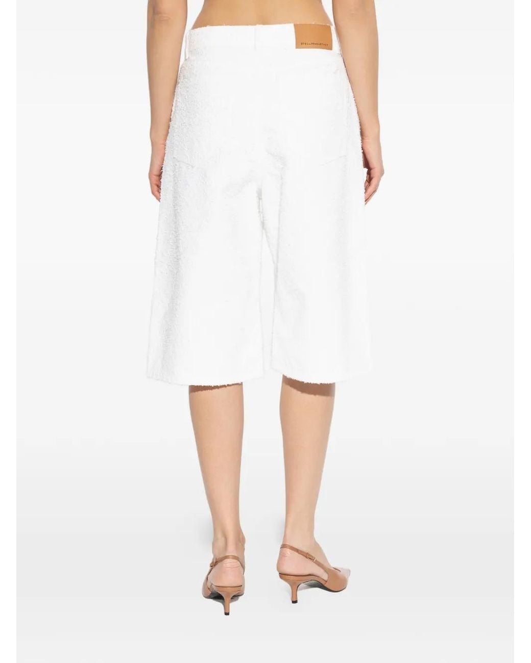 Stella McCartney White Textured Shorts