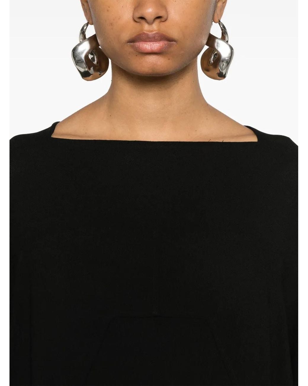 Rick Owens Phleg Mini Blouse Van Scheerwol in het Black