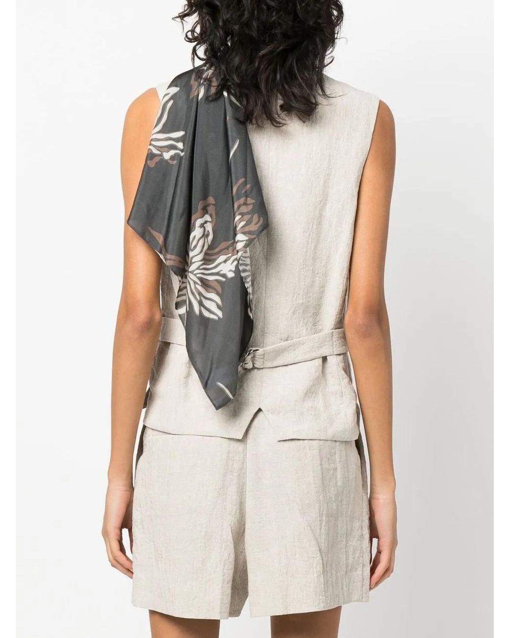 Brunello Cucinelli White V-Neck Button-Up Waistcoat