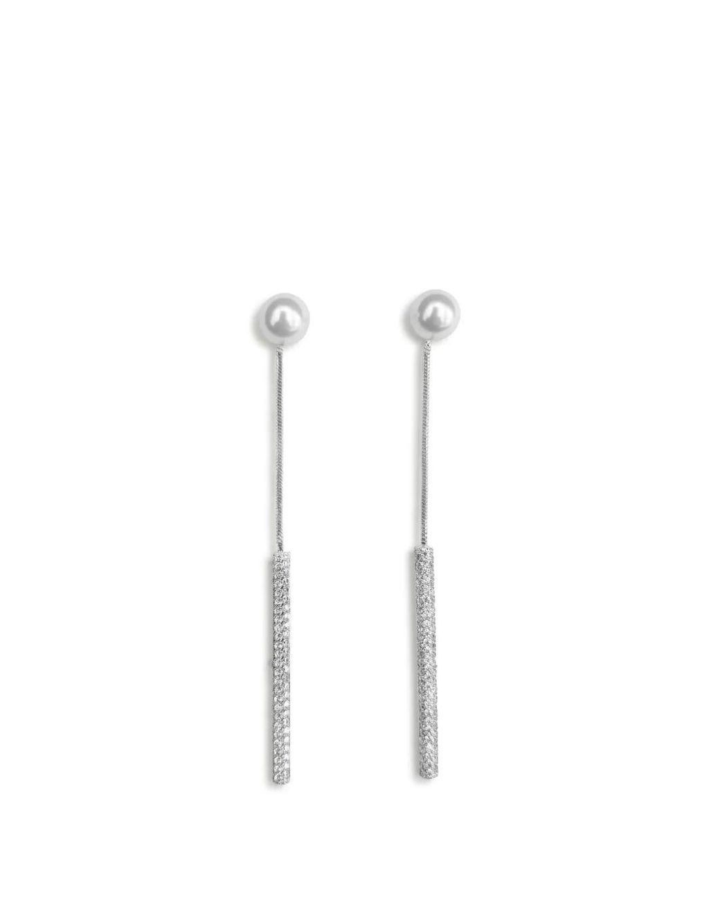 Hzmer Jewelry White Faux-Pearl Drop Earrings