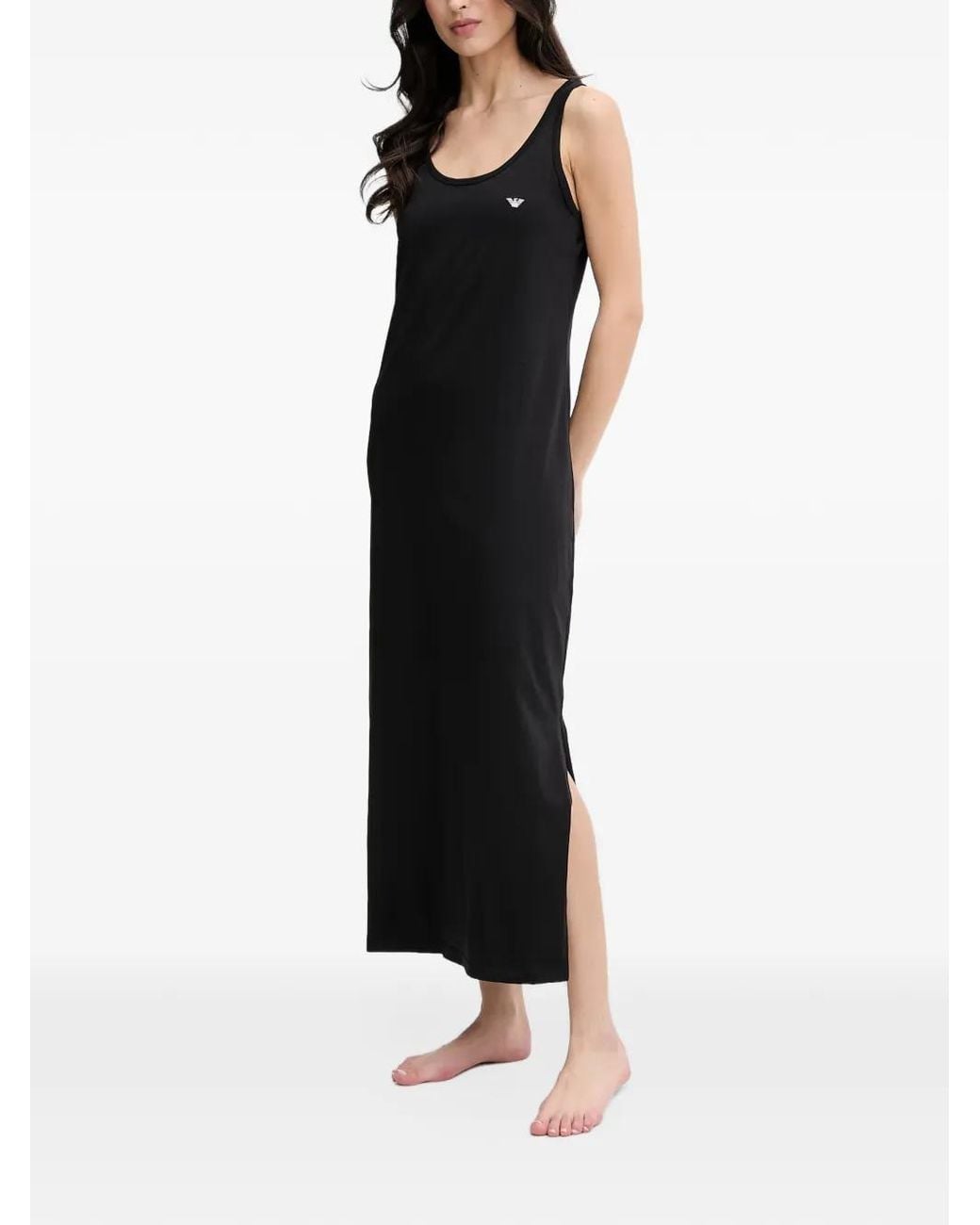 Emporio Armani Black Organic Jersey Nightdress