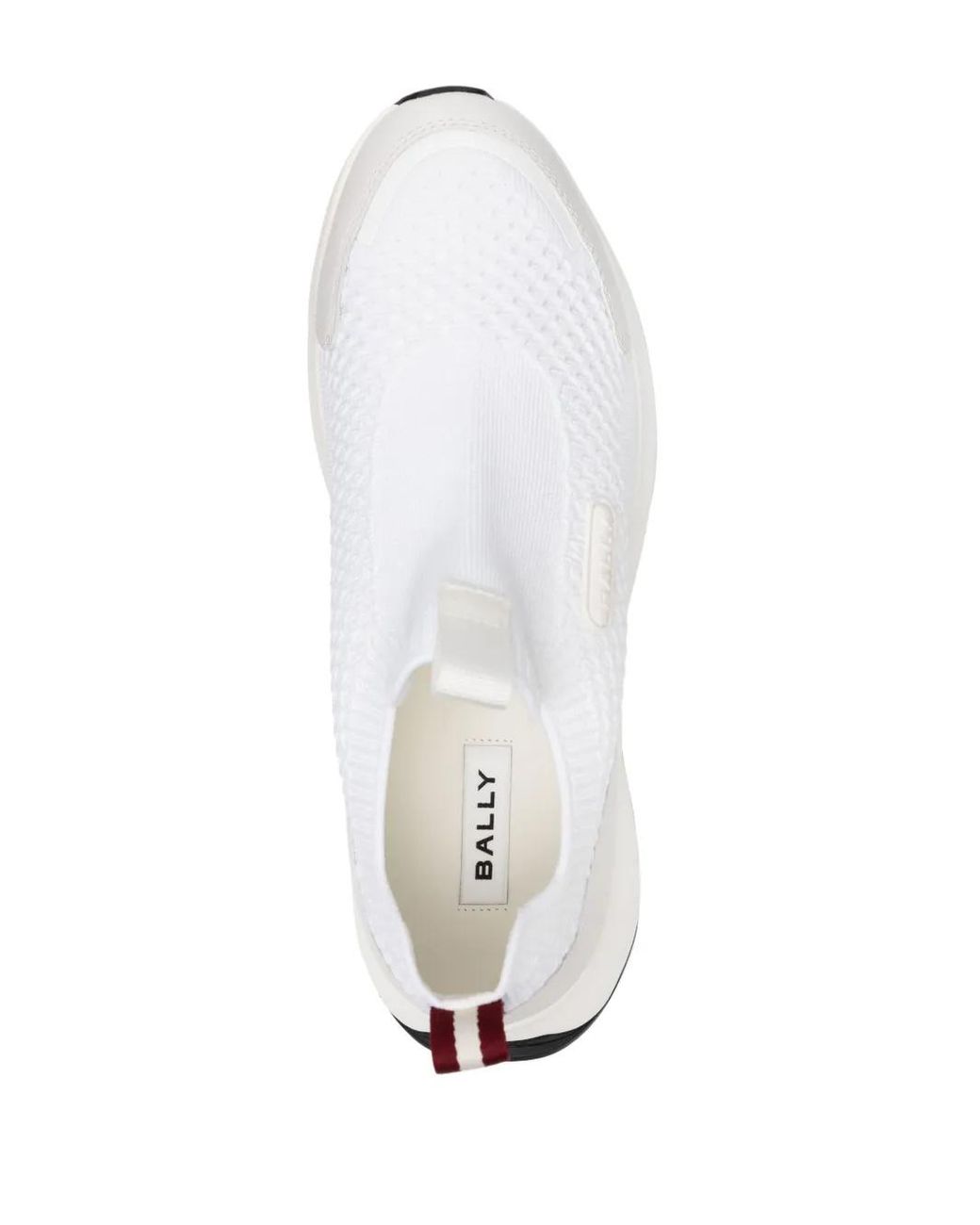 Bally White Outline Logo-Patch Sneakers for men
