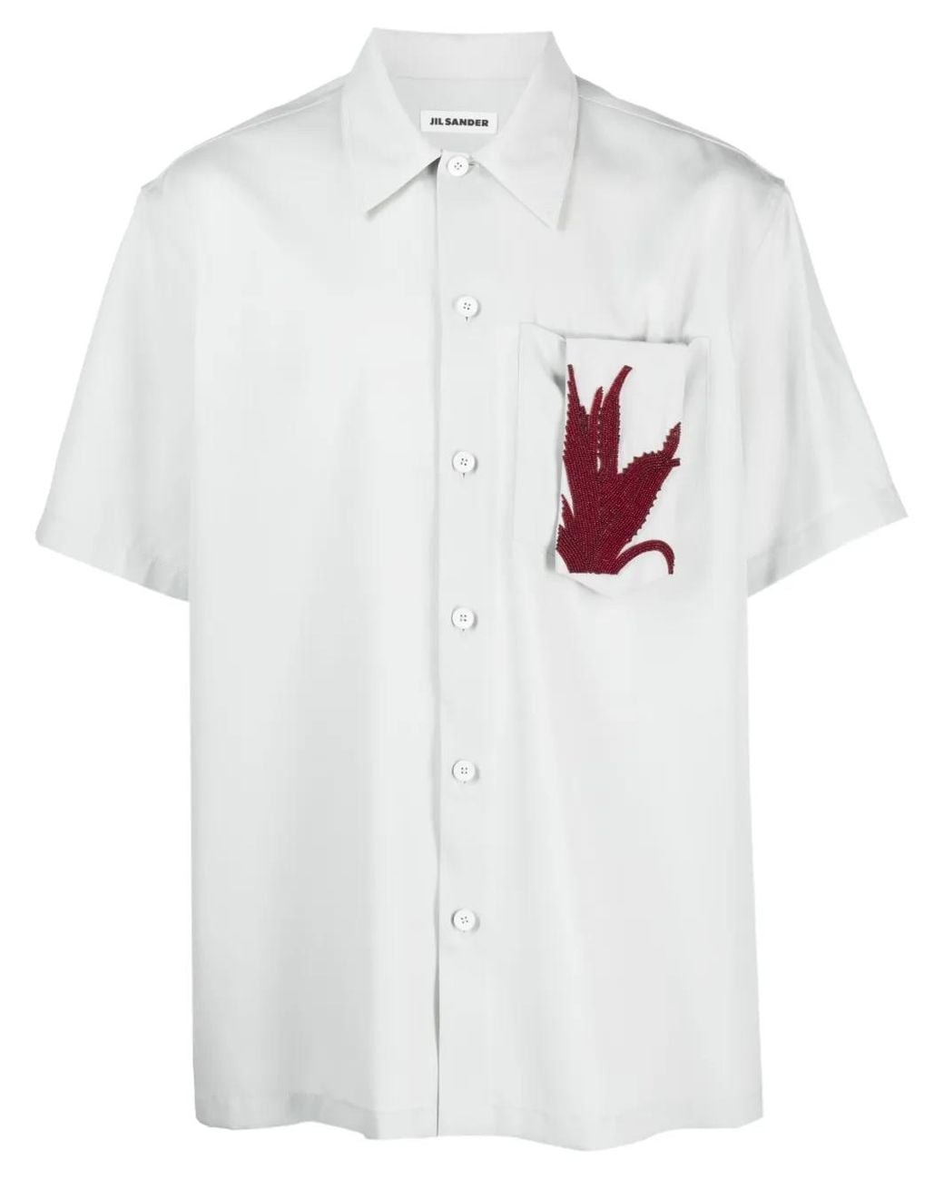 Jil Sander White Appliqué-Detail Cotton Shirt for men