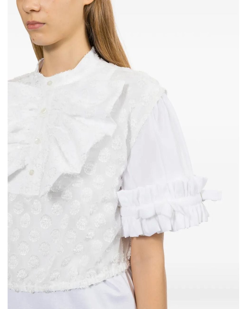 Noir Kei Ninomiya White Ruffled Blouse