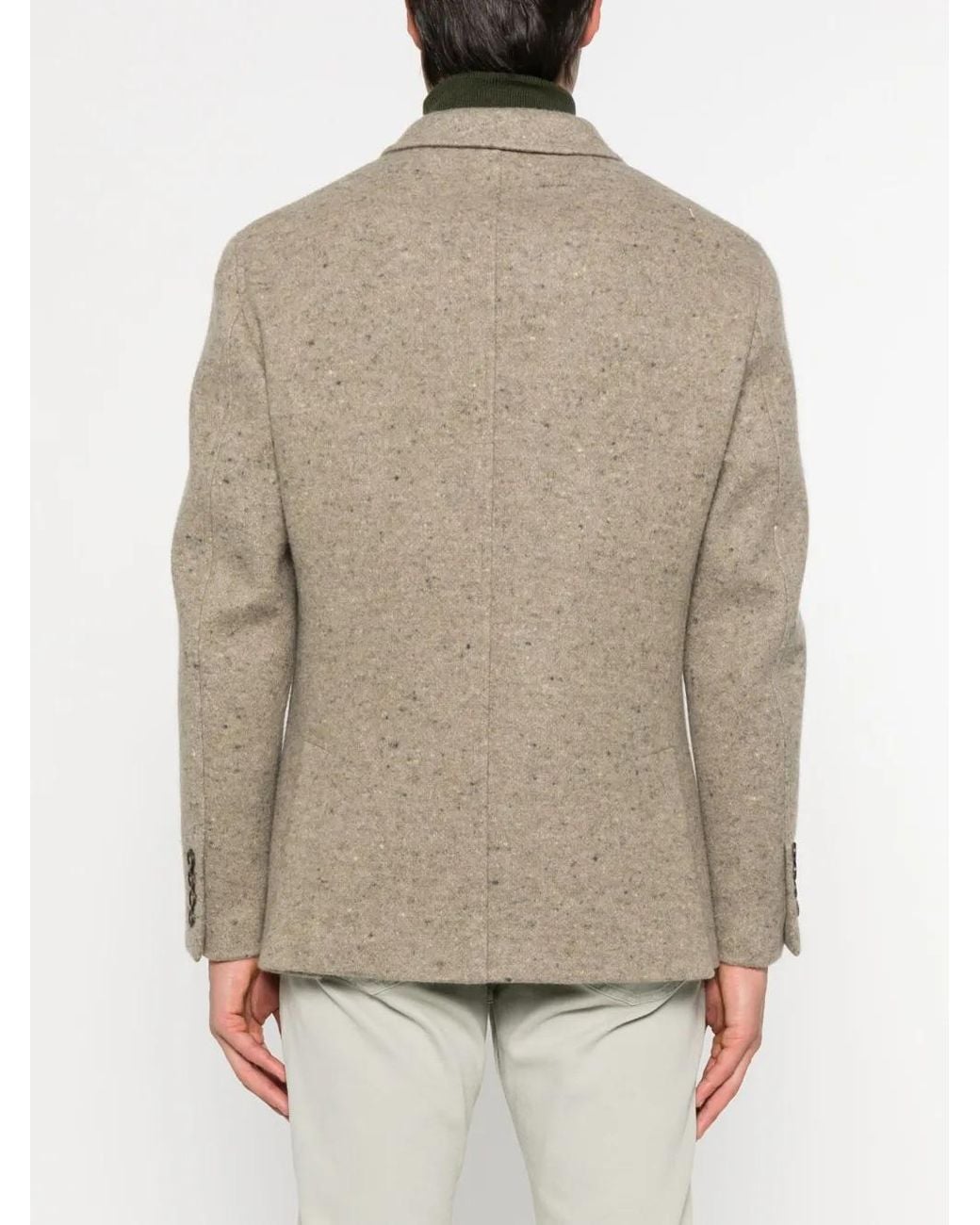 Eleventy Natural Double-Breasted Peacoat for men