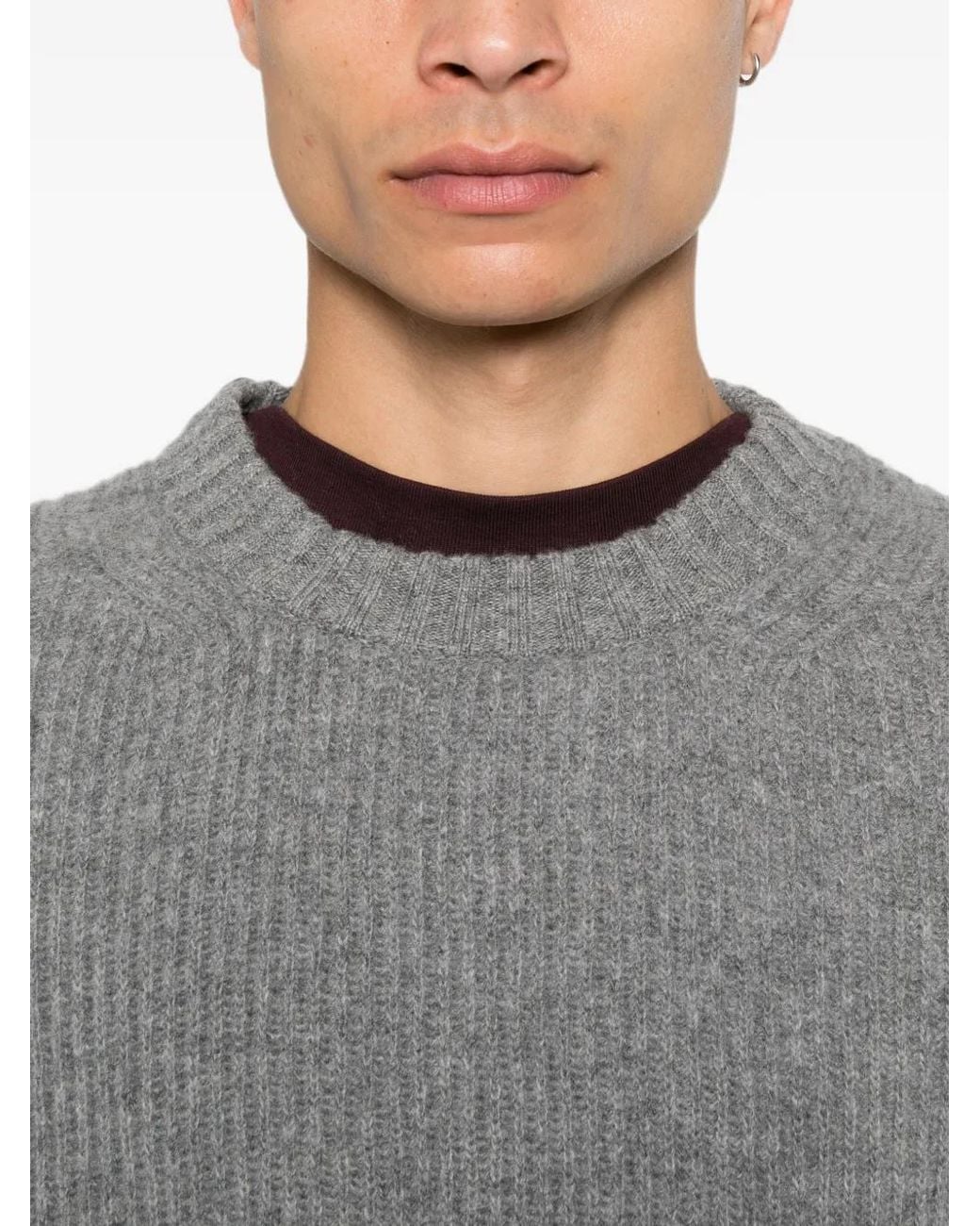 Diana Studio Gerippter Strickpullover in Gray für Herren