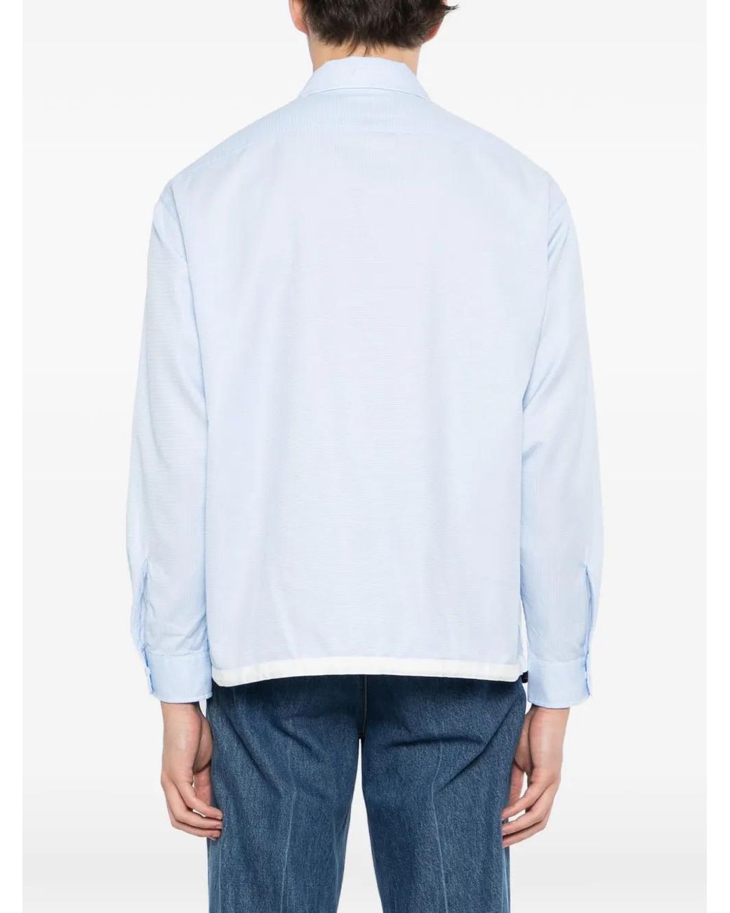 SPORT b. by agnès b. Blue Logo-Patched Checked Shirt for men