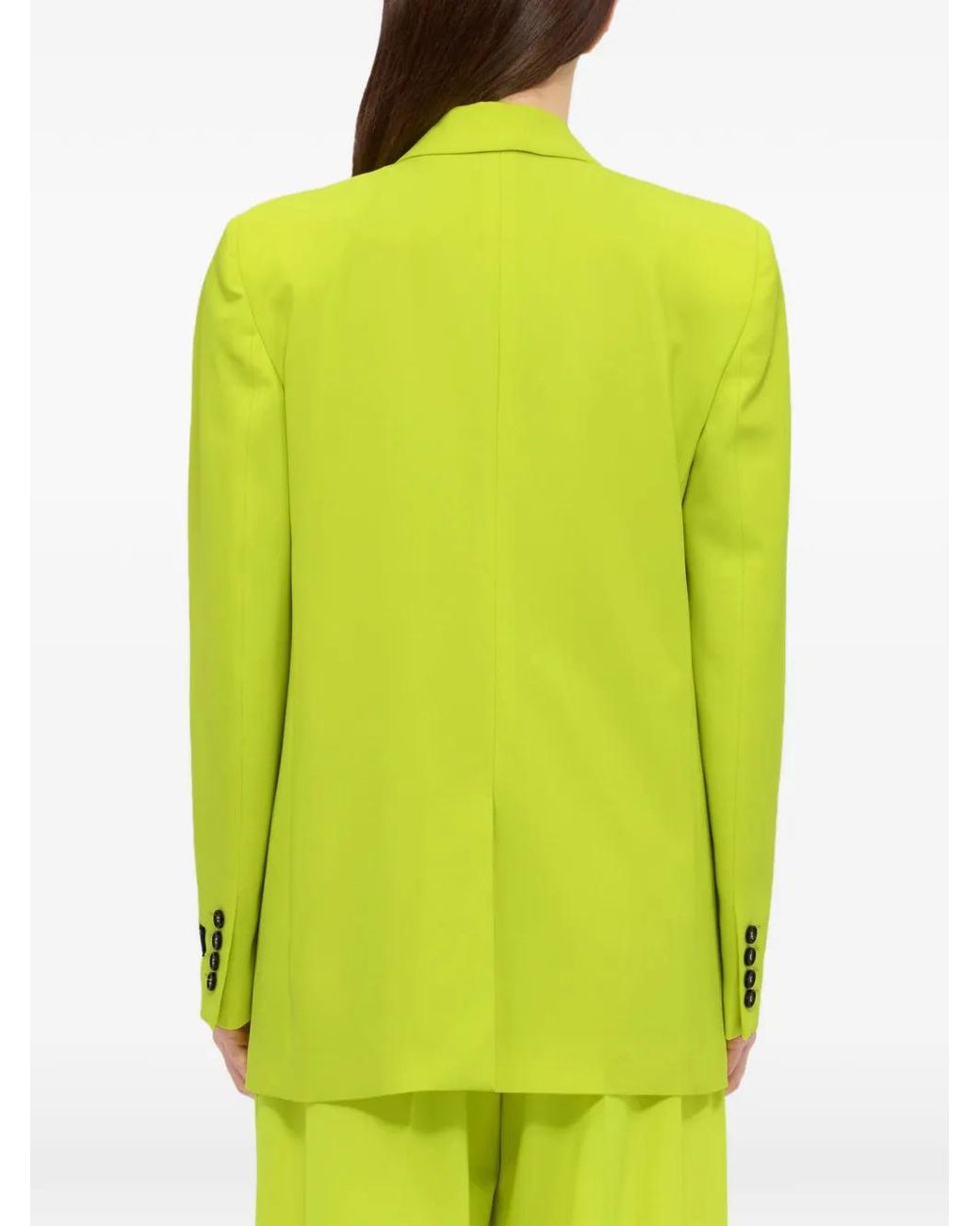 MSGM Yellow Blazer À Boutonnière Croisée