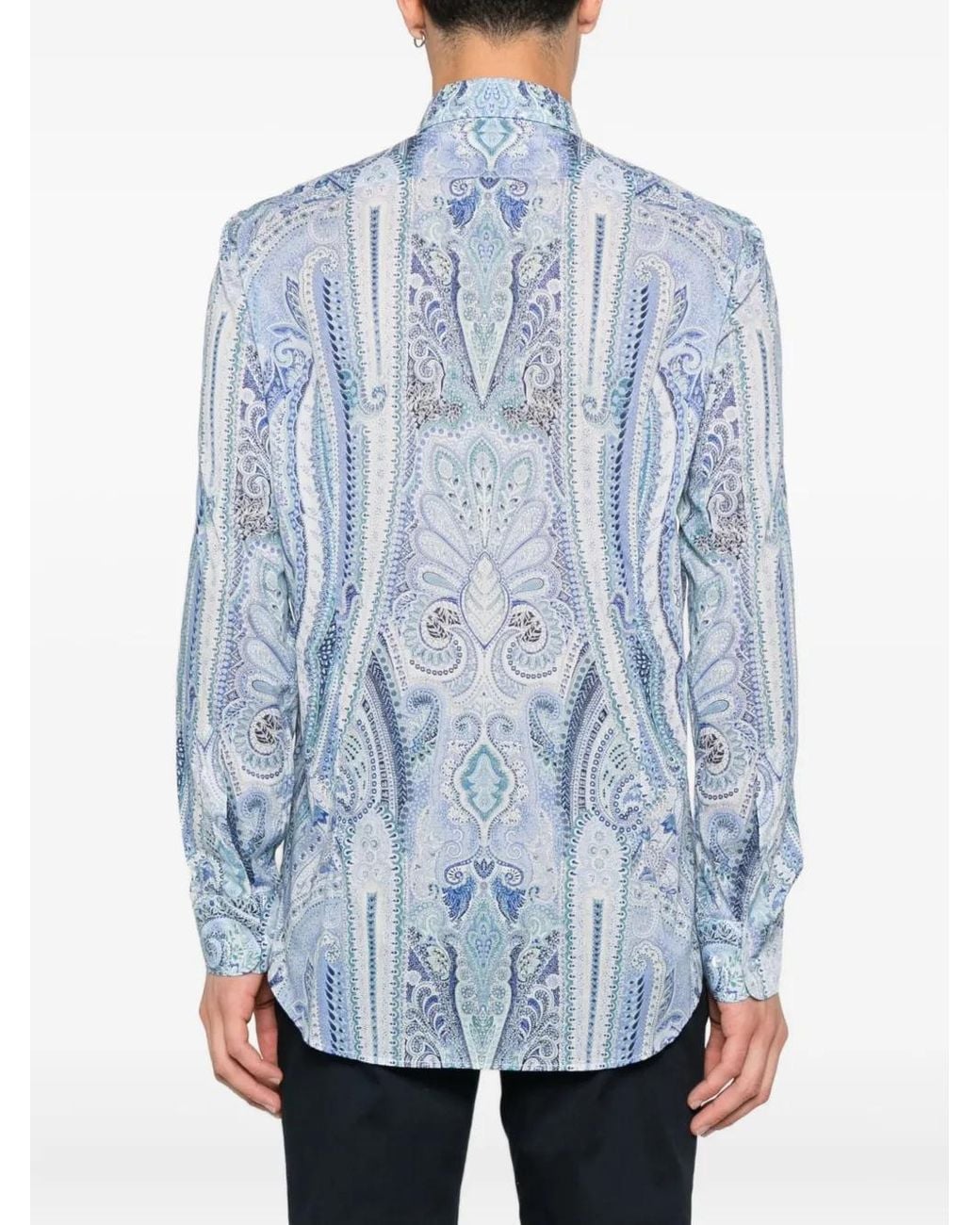 Etro Blue Paisley-Print Shirt for men