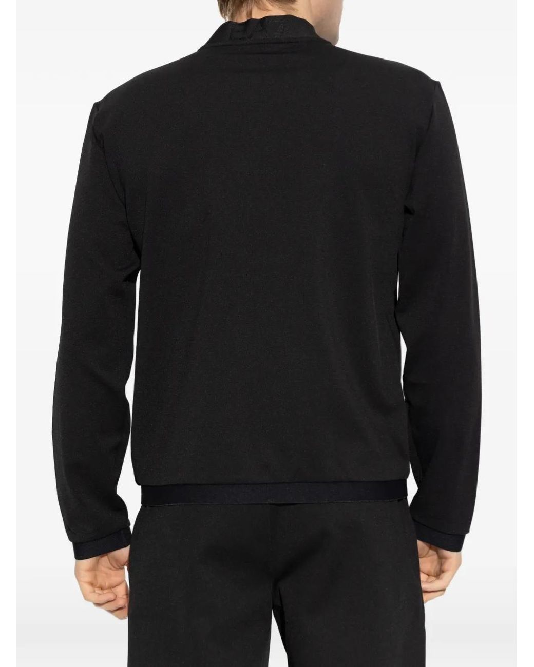 EA7 Black Sweat À Détail Zippé for men