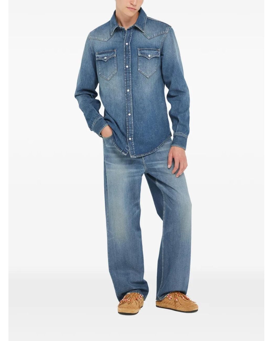 Alanui Blue Wide-Leg Jeans for men