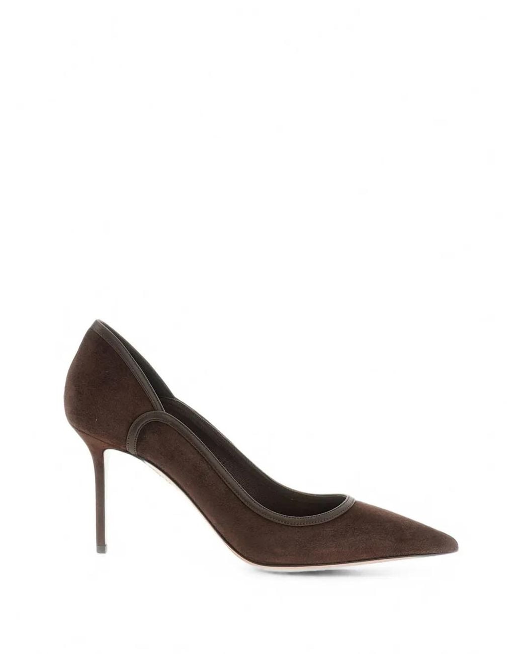 Aquazzura Brown Suede Pointed-Toe Pumps