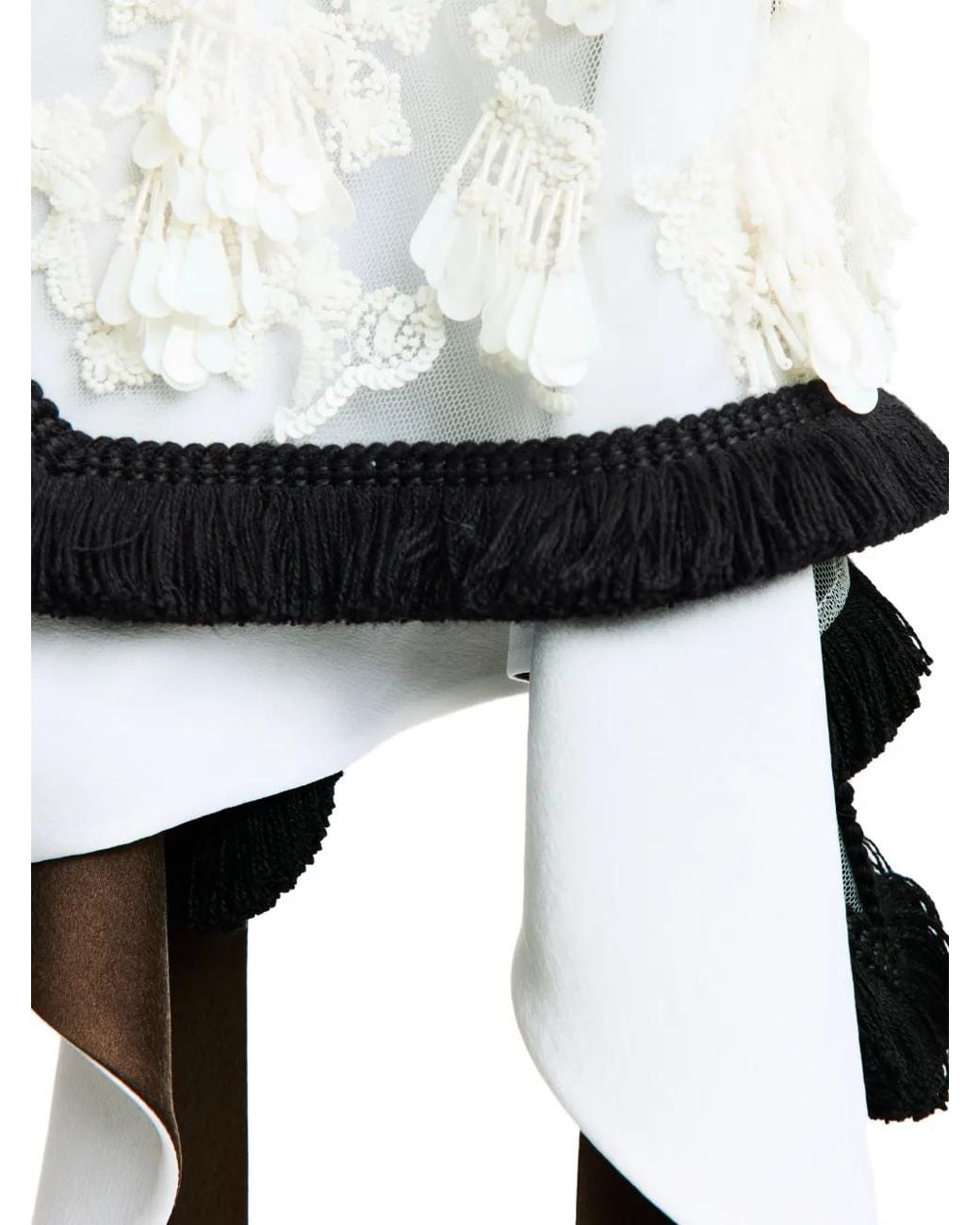 16Arlington White Bandana Brodé Mitzy À Franges