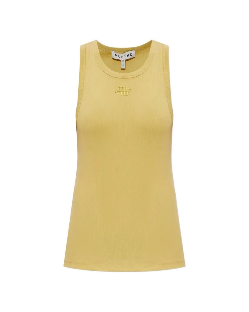 Munthe Yellow Tezza Ribbed-Knit Top