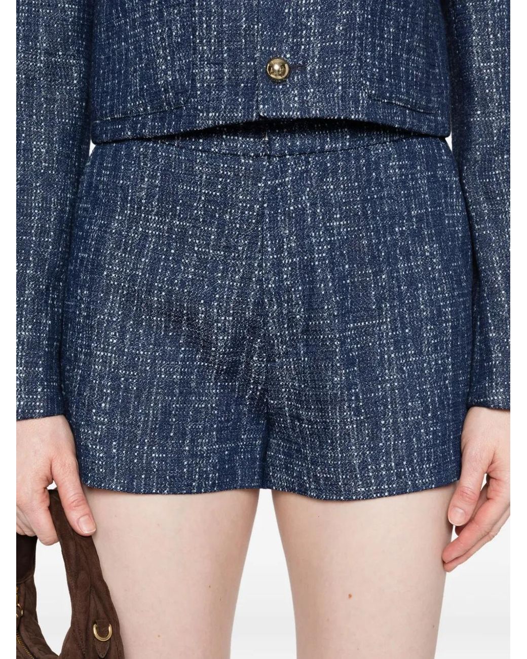 FRAME Blue The Tweed Shorts