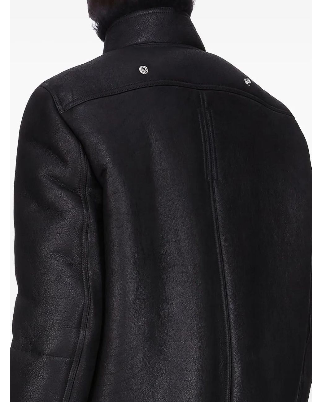 Rick Owens Black Hollywood Flight Shearling Jacket for men