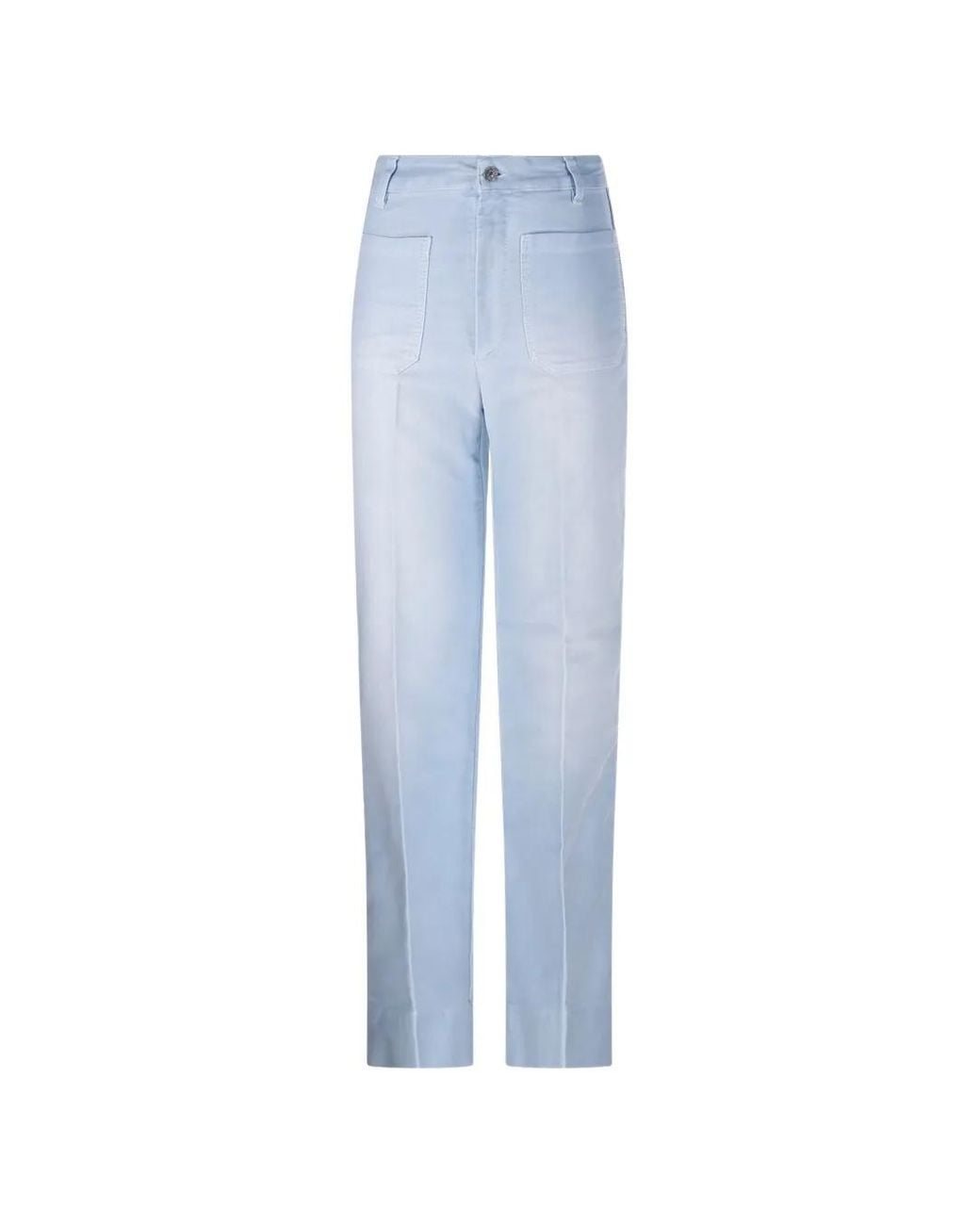 Victoria Beckham Blue Patch-Pocket Jeans