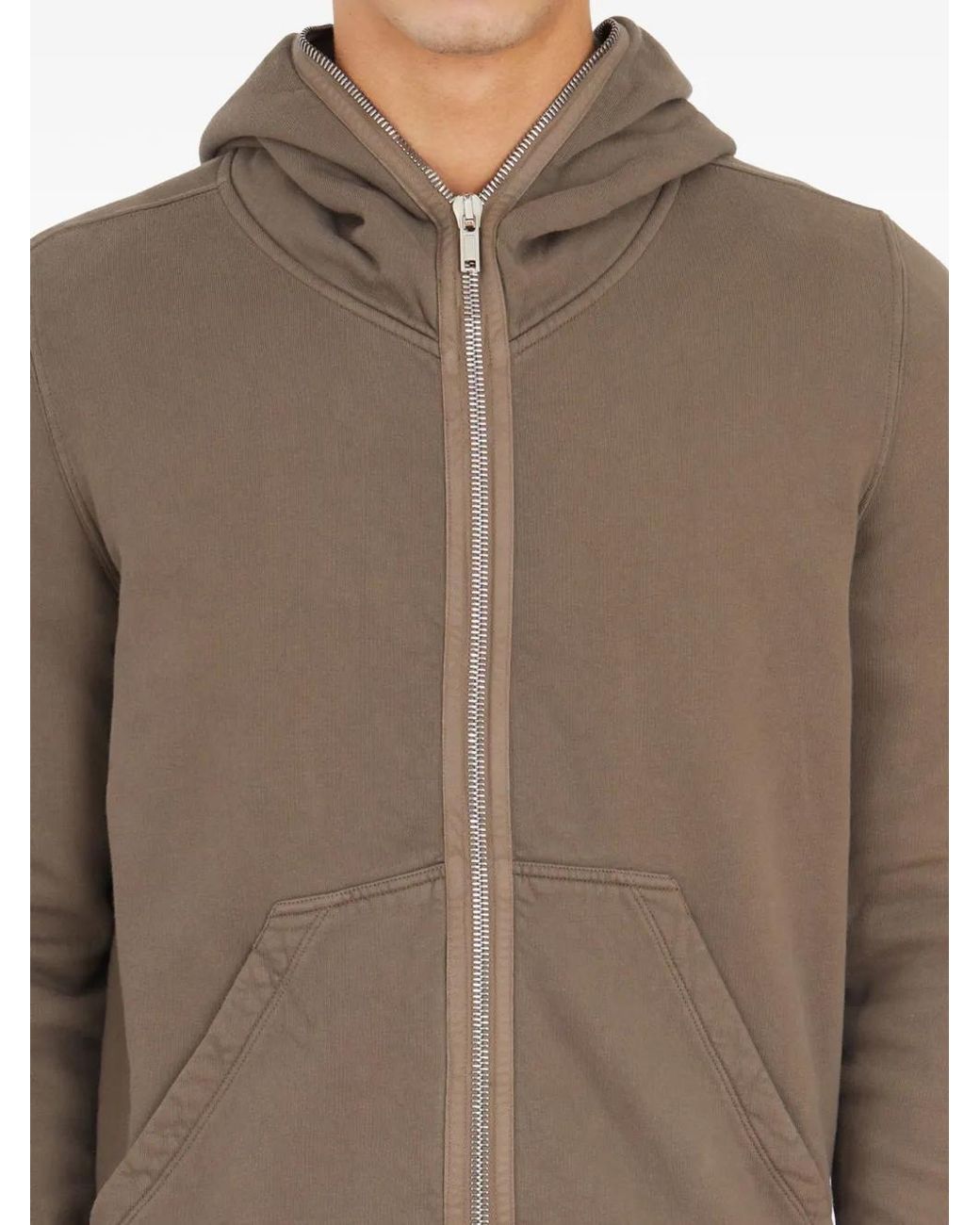 Rick Owens Brown Hoodie À Fermeture Zippée for men