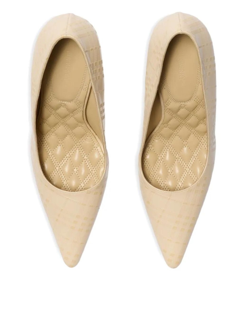 Burberry Natural Quilted Check Leather Dame Pumps