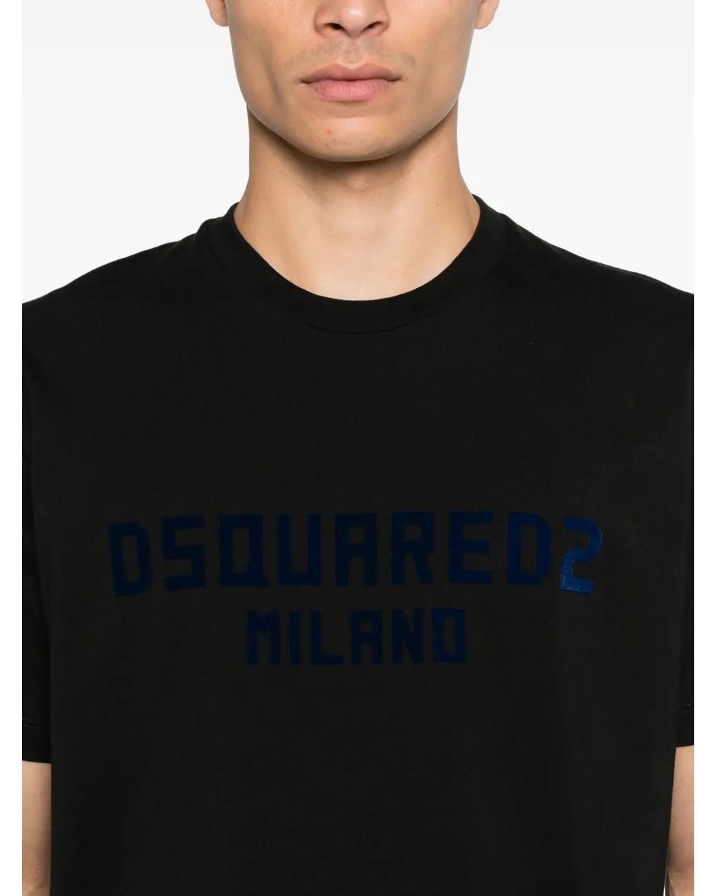 DSquared² Black Short-Sleeve T-Shirt With Embossed Logo for men