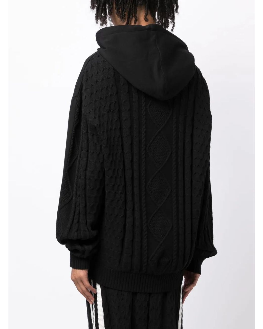 Mostly Heard Rarely Seen Black Logo-Embossed Cotton Hoodie for men