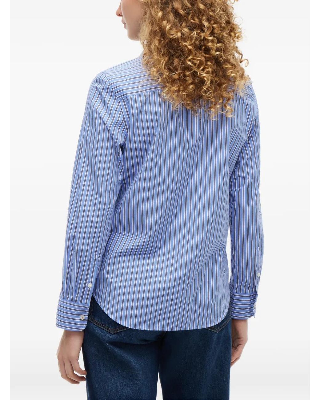 Tommy Hilfiger Blue Chemise À Rayures Verticales