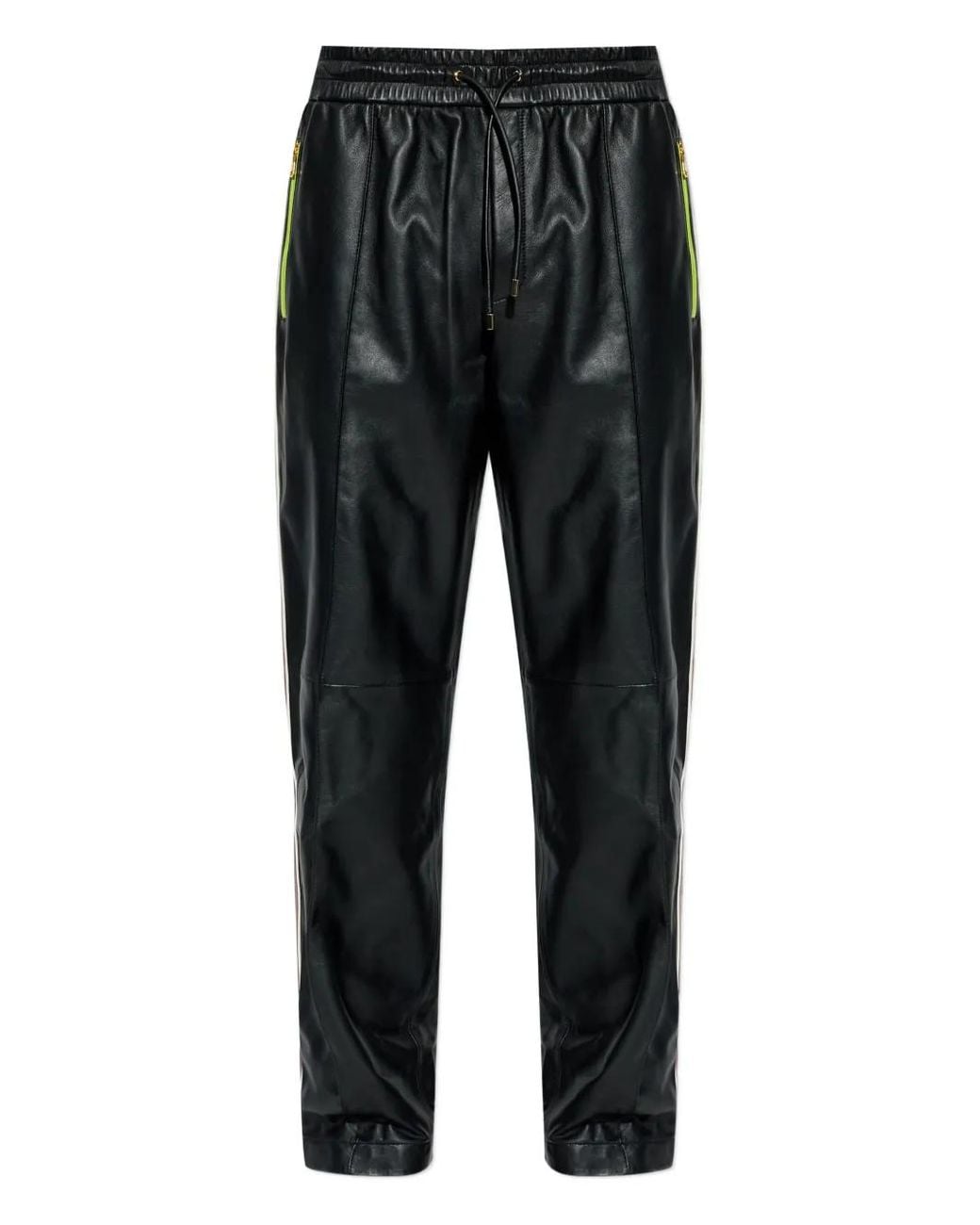 Casablanca Black Leather Trousers for men