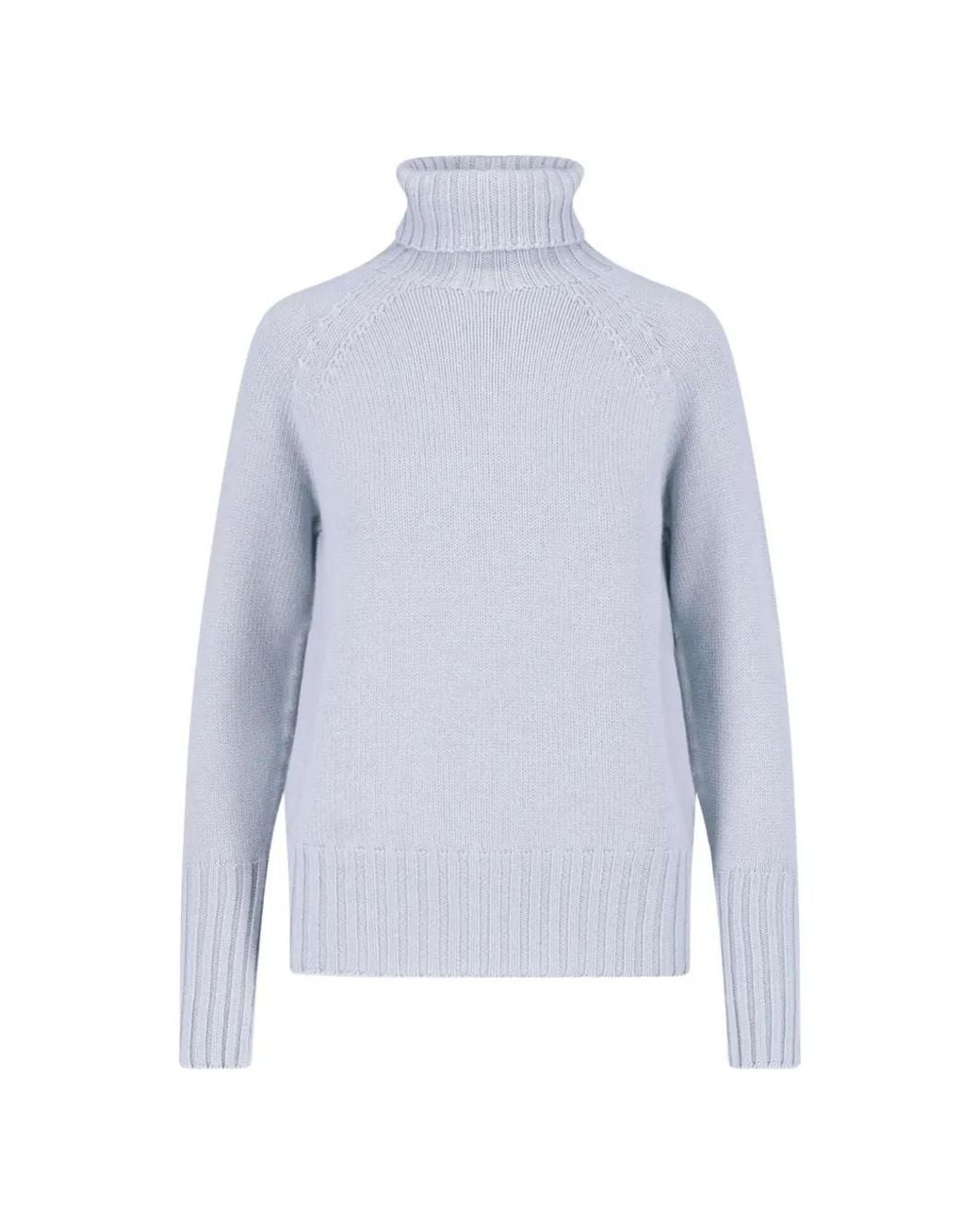 Drumohr Blue Roll-Neck Raglan-Sleeve Sweater