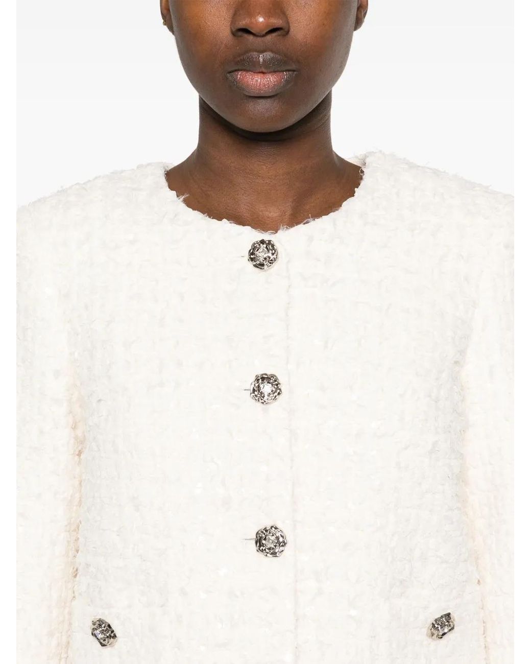 Nissa White Bouclé Jacket