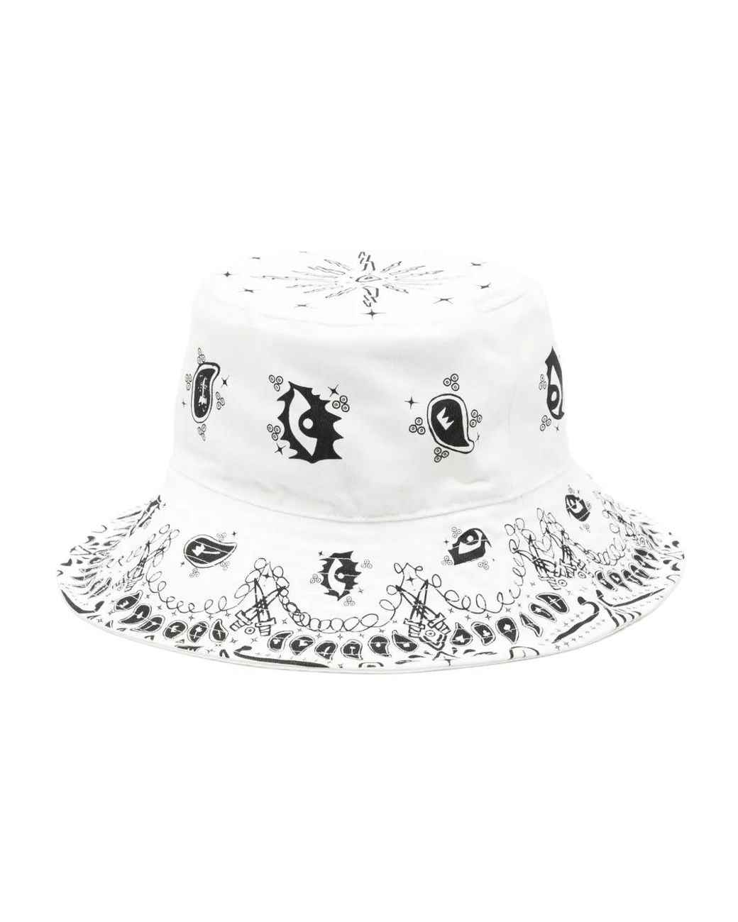 Haculla White Paisley Reversible Bucket Hat for men