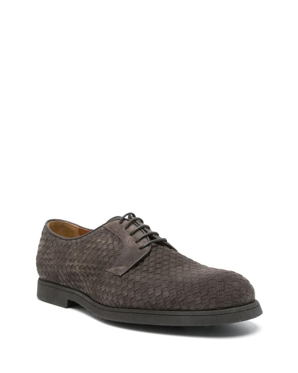 Doucal's Brown Interwoven Derby Shoes for men