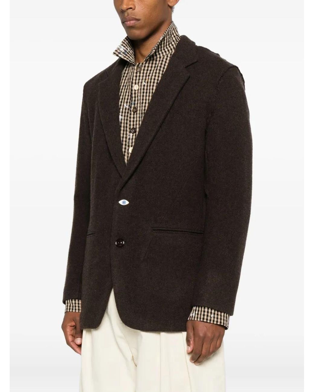Undercover Black Button Single-Breasted Blazer for men