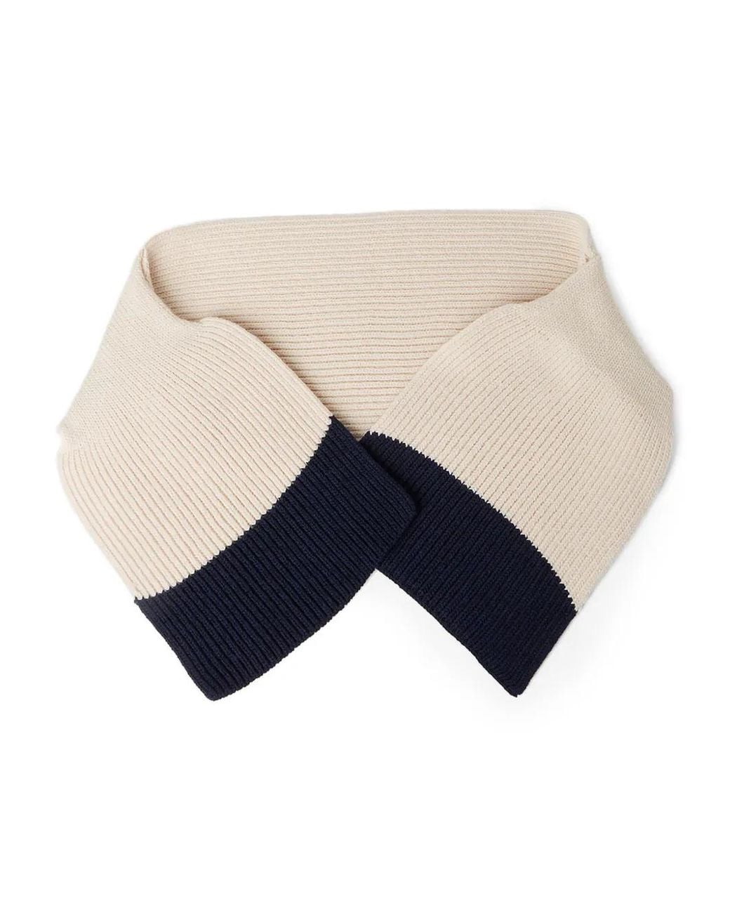 DURAZZI MILANO Blue Two-Tone Ribbed Scarf