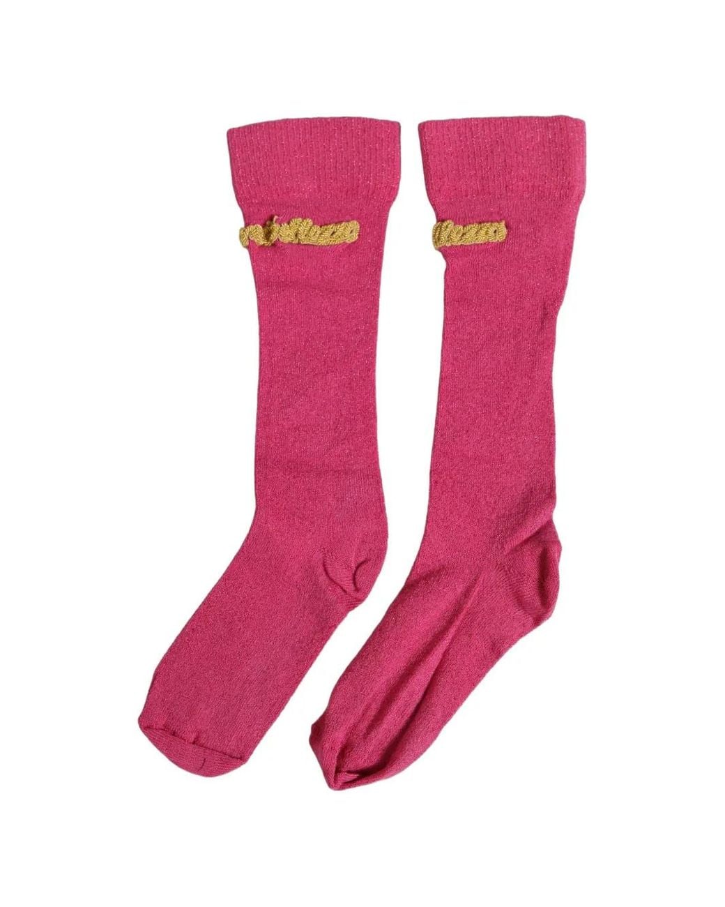 Dolce & Gabbana Pink Embroidered Mid-Calf Socks